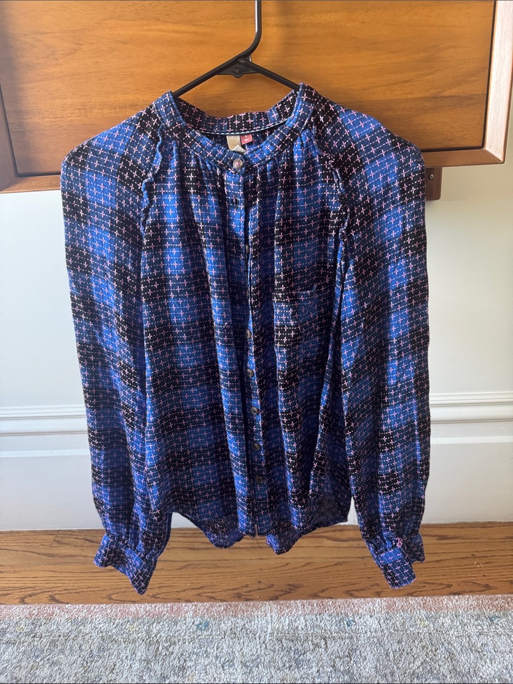 Pilcro Anthropologie Plaid Button Up Top